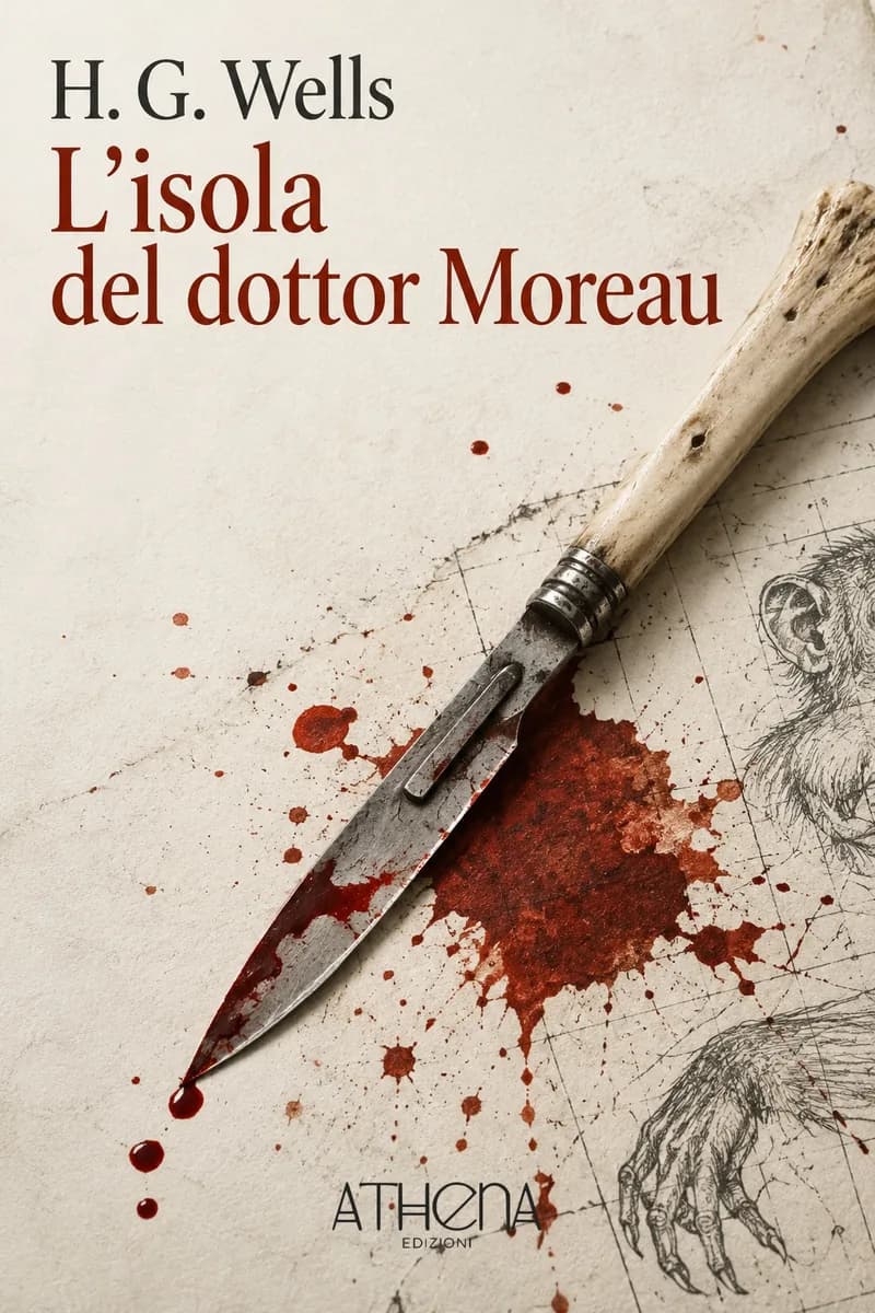 L'isola del dottor Moreau di H. G. Wells – copertina Edizioni Athena