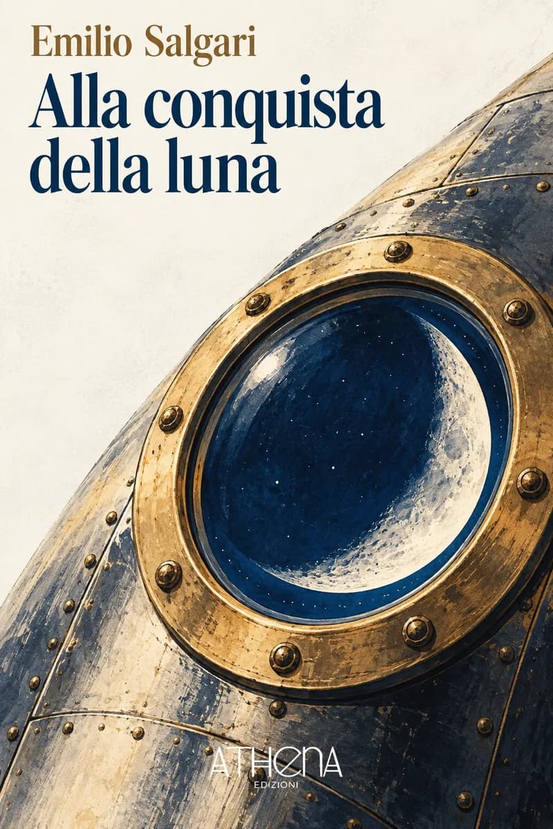 Alla conquista della luna di Emilio Salgari – copertina Edizioni Athena