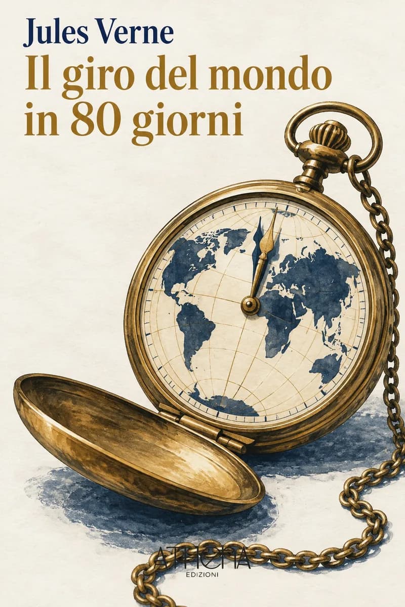 Il giro del mondo in 80 giorni di Jules Verne – copertina Edizioni Athena
