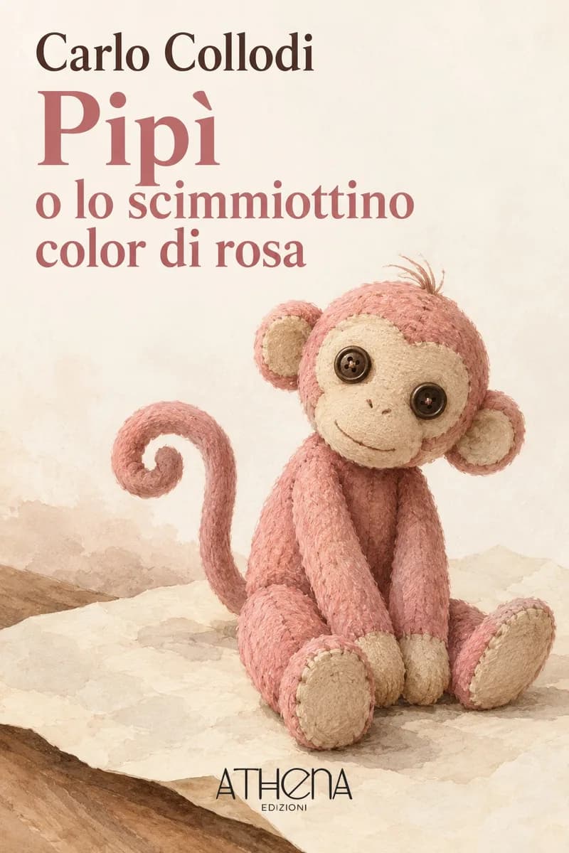 Pipì o lo scimmiottino color di rosa di Carlo Collodi – copertina Edizioni Athena